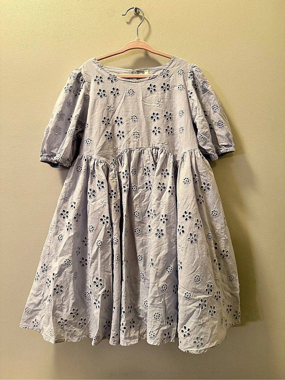Rylee and Cru rose eyelet dress in periwinkle size 8-9